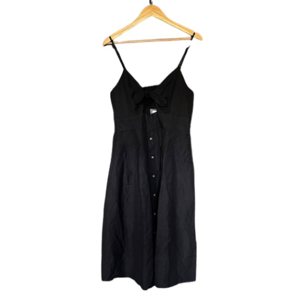 New - Express Black Button-Front Midi Dress